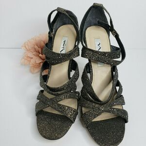 Nina Chantez-YG Golden Night Dress Heel Sandals Size 9